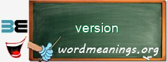 WordMeaning blackboard for version